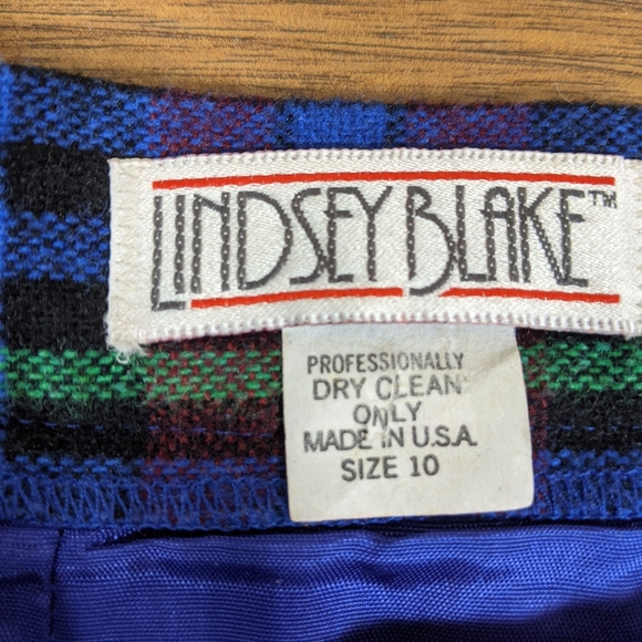 LINDSEY BLAKE PLAID WOOL LONG MAXI SKIRT TARTAN - Picture 5 of 6
